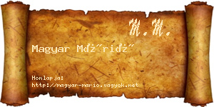 Magyar Márió névjegykártya